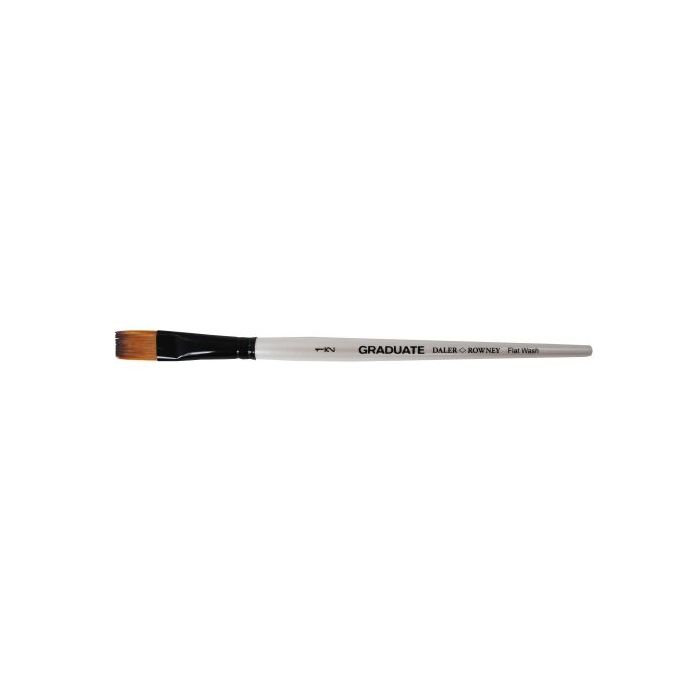 Daler Rowney Graduate Pincel Multitecnica - Pelo Sintetico - Mango Corto - Plano Lavis 1/2"