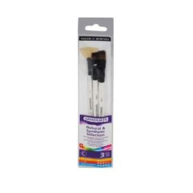 Daler Rowney Graduate Pack de 3 Pinceles Multitecnica - Pelo de Cerda y Pelo Sintetico - Mango Corto