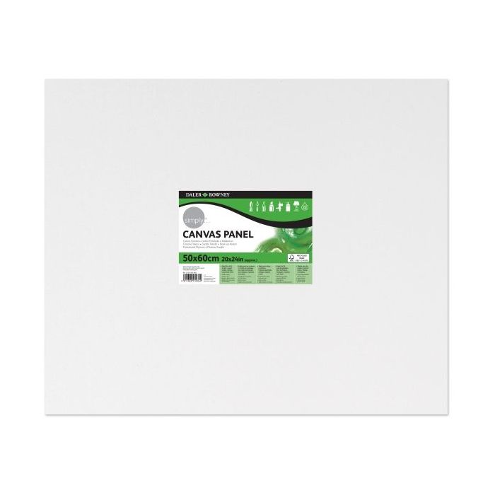 Daler Rowney Simply Carton Entelado - 250g - 50x60cm - Imprimacion Triple - Grano Medio - 100% Algodon sin Acido - 250g - Color Blanco
