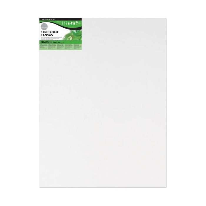 Daler Rowney Simply Bastidor Entelado - 60x80cm - Imprimacion Triple - Grano Medio - 100% Algodon sin Acido - 250g - Color Blanco