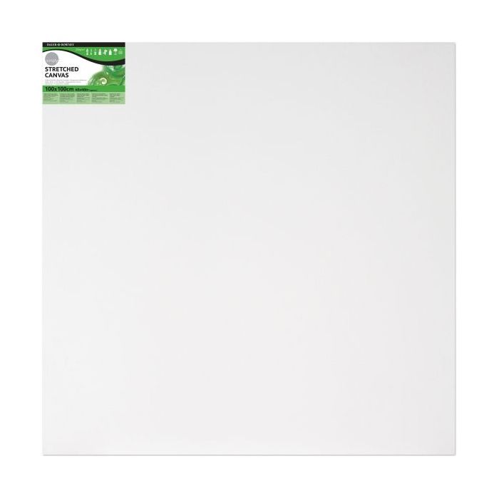 Daler Rowney Simply Bastidor Entelado - 100x100cm - Imprimacion Triple - Grano Medio - 100% Algodon sin Acido - 250g - Color Blanco