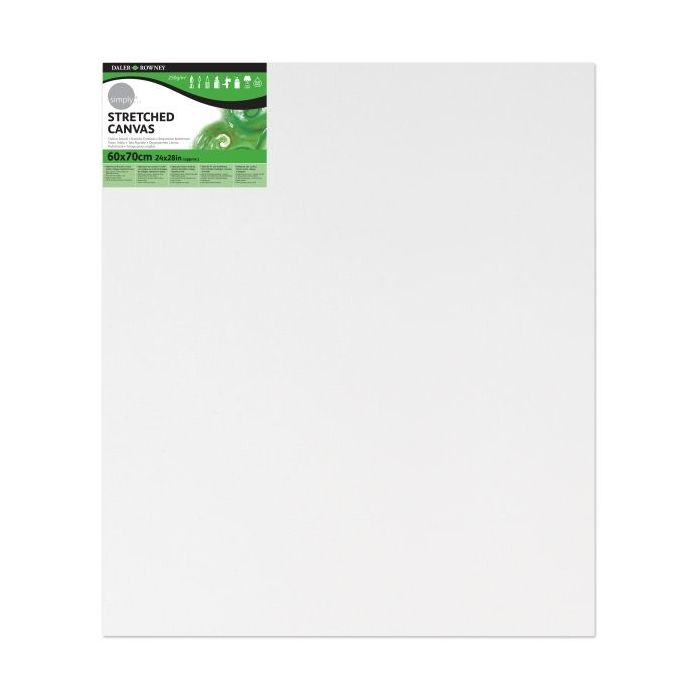 Daler Rowney Simply Bastidor Entelado - 60x70cm - Imprimacion Triple - Grano Medio - 100% Algodon sin Acido - 250g - Color Blanco