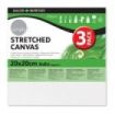 Daler Rowney Simply Pack de 3 Bastidores Entelados- 20x20cm - Imprimacion Triple - Grano Medio - 100% Algodon sin Acido - 250g - Color Blanco