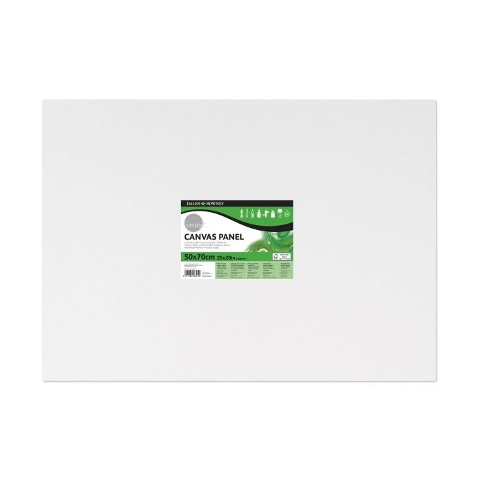 Daler Rowney Simply Carton Entelado - 250g - 50x70cm - Imprimacion Triple - Grano Medio - 100% Algodon sin Acido - 250g - Color Blanco