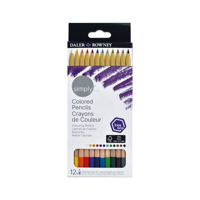 Daler Rowney Simply Pack de 12 Lapices Colores - Colores Surtidos