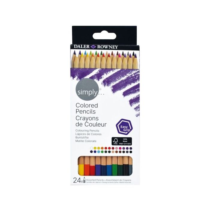 Daler Rowney Simply Pack de 24 Lapices Colores - Colores Surtidos