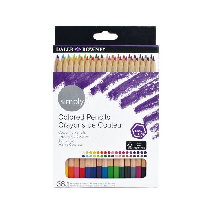 Daler Rowney Simply Pack de 36 Lapices Colores - Colores Surtidos