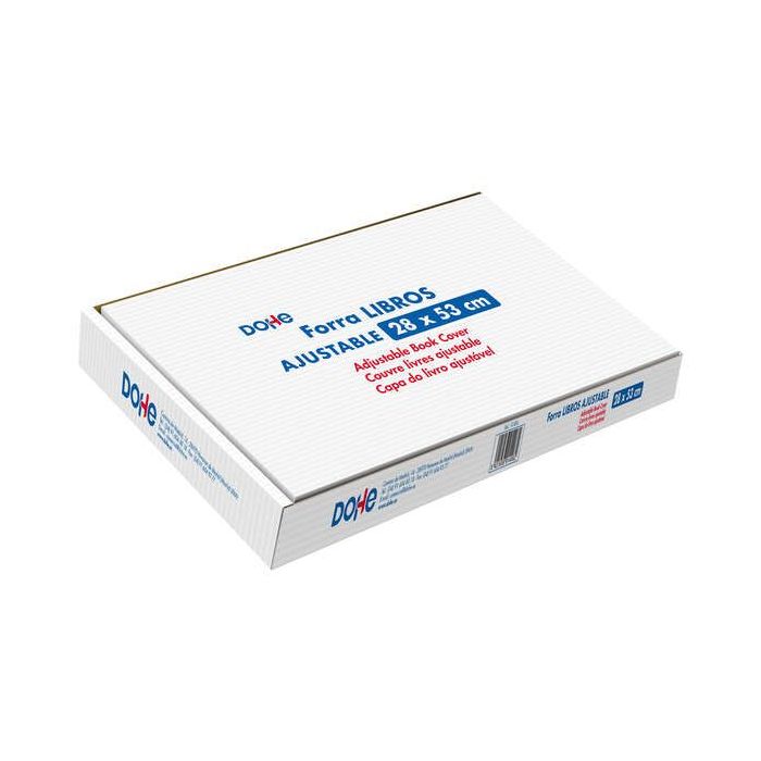 Dohe Caja de 100 Cubiertas Protectoras de Libros - Solapa Adhesiva Reposicionable - Tamaño 28x53cm - Material PVC 120 micras