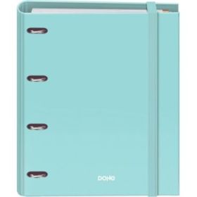 Dohe Serenity Carpeta de 4 Anillas Mixtas de 35mm Recambio 100 Hojas Cuadricula 5mm - Formato A4 - Cierre con Goma - Incluye 4 Separadores y Sobre de Polipropileno - Color Verde