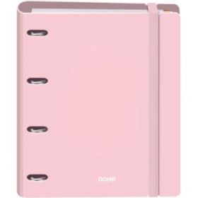 Dohe Serenity Polyfoam Carpeta de 4 Anillas Mixtas de 35mm A4 Recambio 100 Hojas Cuadricula 5mm - Cubierta de Polyfoam 2mm - Cierre con Goma - Incluye 4 Separadores y Sobre de Polipropileno - Color Rosa