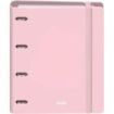Dohe Serenity Polyfoam Carpeta de 4 Anillas Mixtas de 35mm A4 Recambio 100 Hojas Cuadricula 5mm - Cubierta de Polyfoam 2mm - Cierre con Goma - Incluye 4 Separadores y Sobre de Polipropileno - Color Rosa