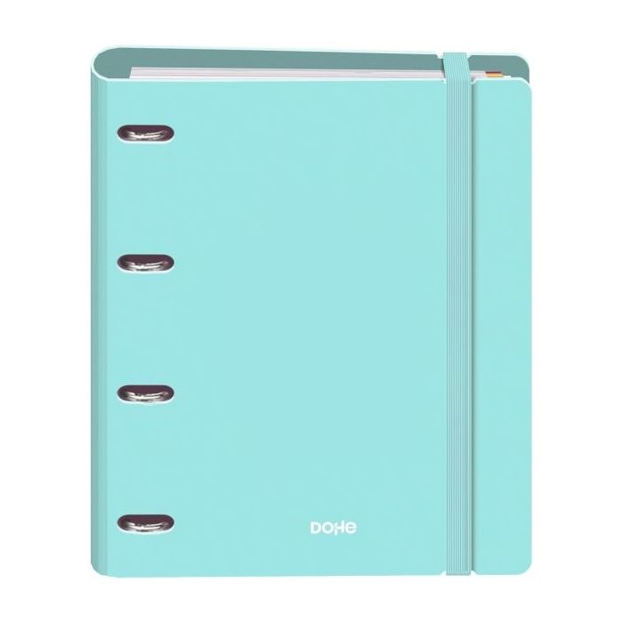 Dohe Serenity Polyfoam Carpeta de 4 Anillas Mixtas de 35mm A4 Recambio 100 Hojas Cuadricula 5mm - Cubierta de Polyfoam 2mm - Cierre con Goma - Incluye 4 Separadores y Sobre de Polipropileno - Color Verde
