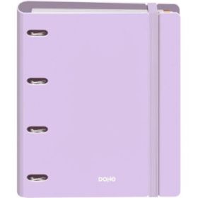 Dohe Serenity Polyfoam Carpeta de 4 Anillas Mixtas de 35mm A4 Recambio 100 Hojas Cuadricula 5mm - Cubierta de Polyfoam 2mm - Cierre con Goma - Incluye 4 Separadores y Sobre de Polipropileno - Color Morado