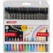 Edding 1200 Metallic and Glitter Pack de 15 Rotuladores - Punta Redonda - Trazo Metallic 1-3mm, Glitter 3mm - Tinta con Base de Agua - Colores Metalicos y Glitter