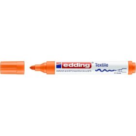 Edding 4500 Rotulador Permanente para Textil - Punta Redonda - Trazo entre 2 y 3mm - Olor Neutro - Secado Rapido - Color Naranja