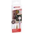 Edding 750 Pack de 3 Rotuladores Permanentes - Punta Redonda - Trazo entre 2 y 4 mm. - Tinta Opaca - Secado Rapido - Colores Blanco, Plata y Oro