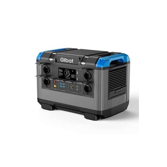 Elbat Generador de Energia Portatil - 2400W - Bateria de Litio de 630.000Mah - Proteccion Contra Cortocircuito, Sobrecarga y Sobre Temperatura - Carga Solar - Color Negro