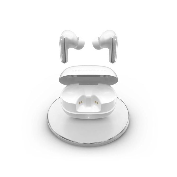 Energy Sistem Serenity ANC Ultra Auriculares True Wireless - Bluetooth 5.4 - Reduce Hasta el 95% de Ruido Exterior - Llamadas en Estereo - 25h Autonomia - Carga Qi y USB - Asistente de Voz Integrado - Color Blanco
