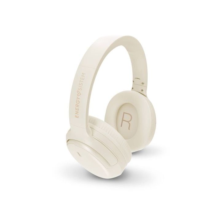 Energy Sistem Auriculares Bluetooth Rizz - Conexion Multipunto - Hasta 50h de Bateria - Deep Bass Para Graves Profundos - Diadema Acolchada Ajustable - Asistente de Voz - Color Crema
