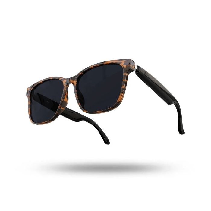 Energy Sistem Urban Music Tortoise Gafas Bluetooth - Cristales Polarizados con Proteccion UV400 Superior y Anti Luz Azul - Reproduccion de Musica - Microfono y Asistente de Voz - IPX5 - Control Tactil - Color Caramelo/Negro