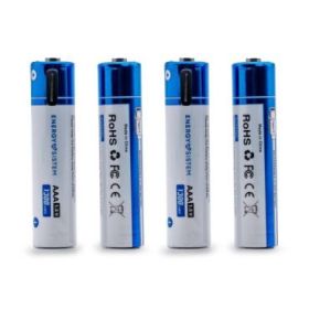 Energy Sistem Charge Pro C Pack de 4 Pilas Recargables USB-C - 1100mWh - 740mAh - AAA  - 1.5V - Carga Por USB-C