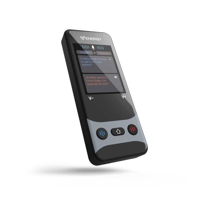 Energy Sistem AI Translator Traductor Inteligente - Traduccion Simultanea de Voz en 160 Idiomas con Wifi y 21 Sin Conexion - Pantalla 2.4" - 2W - Camara Para Traduccion de Textos e Imagenes - Tasa de Cambio de Monedas - Reproductor MP3 - Bluetooth - Colo