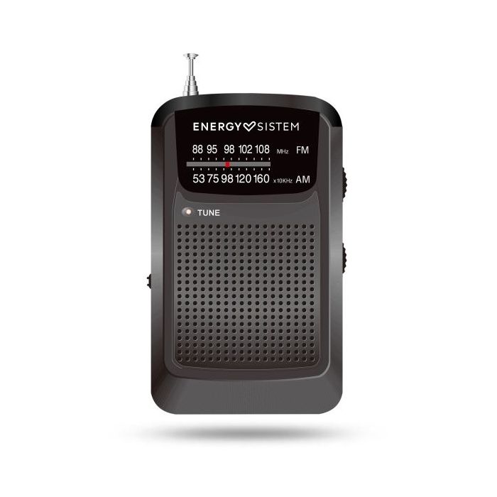 Energy Sistem Pocket Radio Portatil Analogica FM/AM - Entrada Jack 3.5mm - Antena Telescopica - Alimentacion con Pilas - Color Negro