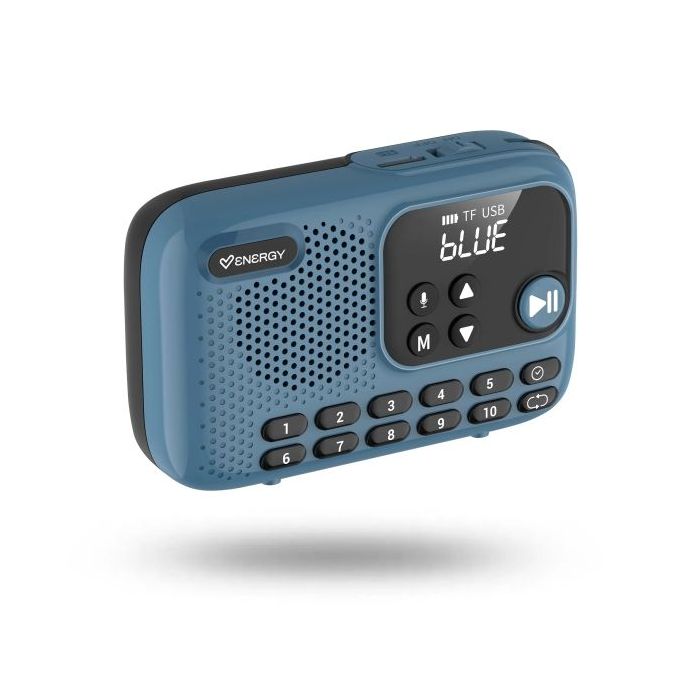 Energy Sistem TunerGo Radio Portatil FM - Bluetooth, USB, MicroSD, Jack3.5 - 5W - Bateria Hasta 10 Horas de Autonomia - Color Azul
