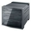 Esselte Intego Buc de 4 Cajones - 2 Medidas de Cajon - Deslizamiento Suave - Base con Goma Antideslizante - Color Gris