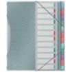 Esselte Colour'Breeze Clasificador con 12 Pestañas Multicolor - Para Formato A4 - 3 Solapas en la Contraportada - Polpropileno en Relieve - Cierre con Goma Elastica - Color Translucido