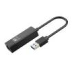 Ewent Conversor Adaptador de Red RJ45 a USB-A - Gigabit 10/100/1000Mbps - Cable de 15cm - Soporta WOL - Color Negro
