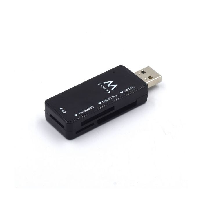 Ewent Lector de Tarjetas Externo USB 2.0 - Velocidad de Transferencia hasta 480Mbps - Color Negro