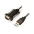 Ewent Cable Serie Modem RS232 Macho a USB Macho - Cable de 1.5m - Color Negro/Transparente