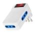 Ewent Regleta de 3 Tomas de Pared - 3x Tomas Italianas Tipo L/ Schuko de 10/16A - 3x Tomas Tipo L de 10/16A - Interruptor On/Off - Proteccion contra Sobrecarga - Enchufe Italiano - Color Blanco