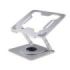 Ewent Soporte de Sobremesa para Portatil - Aluminio - Rotacion 360 - Ajustable - Base Antideslizante - Ajustable - Plegable - Color Plateado/Gris