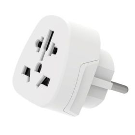 Ewent EW1480 Adaptador de Viaje Universal - USA, UK, AUS y Europa a Schuko - Color Blanco