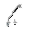 Ewent Soporte de Mesa con Brazo Articulado para Monitor hasta 45" - Giratorio e Inclinable - Gestion de Cables - Peso Maximo 15kg - VESA 100x100 - Abrazadera para Grosor Maximo de 80mm - 134x625x663mm - Color Gris Espacial