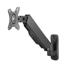 Ewent Soporte de Pared con Brazo Articulado para Monitor hasta 34" - Resorte de Gas - Giratorio e Inclinable - Gestion de Cables - Peso Maximo 9kg - VESA 100x100 - Color Negro