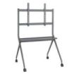Ewent Soporte de Suelo para TV hasta 86" - Bandeja Auxiliar - Altura Ajustable - Gestion de Cables - VESA Maximo 800x600 - Peso Maximo 120kg - Ruedas para Desplazamiento - 1067x801x1725mm - Color Negro