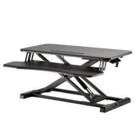 Ewent Soporte Elevador para Monitor - Amplia Superficie de 80x40cm - Altura Ajustable - Resorte de Gas - Bandeja para Teclado - Peso Maximo 15kg - Portatil - 800x615x110mm - Color Negro