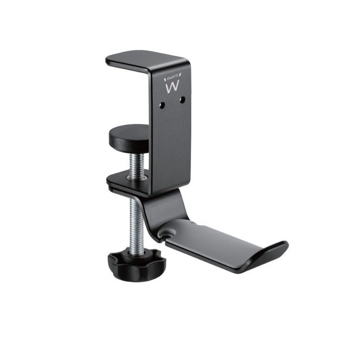 Ewent Soporte de Escritorio Universal para Auriculares - Ajustable - Antideslizante - Color Negro