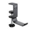 Ewent Soporte de Escritorio Universal para Auriculares - Ajustable - Antideslizante - Color Negro