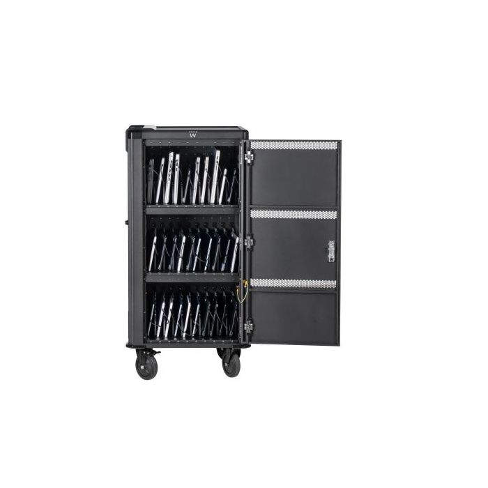 Ewent EW1702 Armario de Carga - 30 Dispositivos - Sistema de Carga Inteligente - USB-C PD 65W -  Color Negro