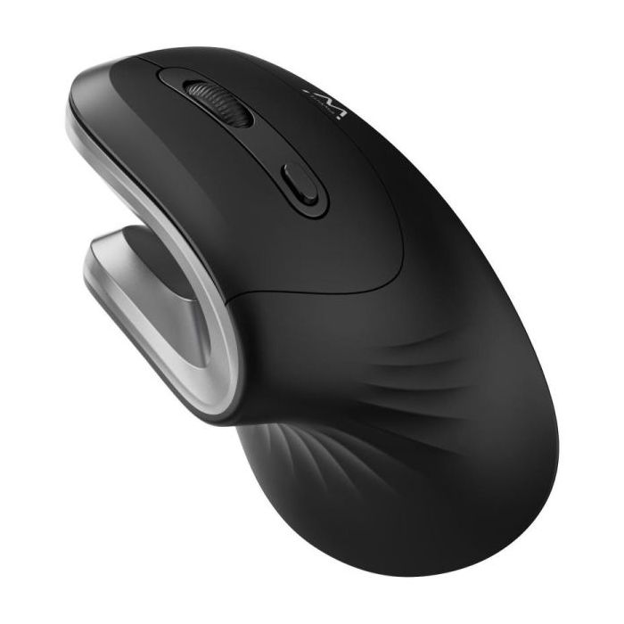 Ewent Raton Inalambrico - Ergonomico - Agarre Vertical - 1000dpi - USB-A 2.4Ghz - 3 Botones - Color Negro/Gris