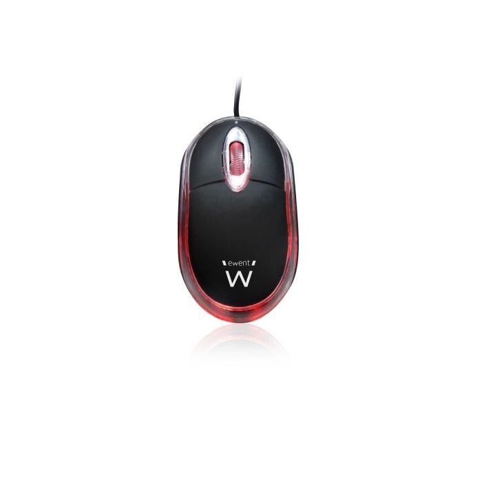 Ewent Raton Minioptico USB - Mini Raton Optico USB - 1000dpi - Cable de 1.15m - Plug and Play - 3 Botones - Color Negro