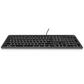 Ewent Teclado con Cable USB - Disposicion Portuguesa QWERTY PT - Retroiluminacion - Teclas de Bajo Perfil y Silenciosas - Cable de 1.5m - Color Negro