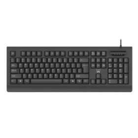 Ewent Teclado con Cable USB - Disposicion Portuguesa QWERTY PT - Cable de 1.5m - Plug and Play - Color Negro