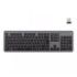 Ewent Teclado Inalambrico - Bateria de Litio Recargable de 300mAh - Disposicion Portuguesa QWERTY PT - Retroiluminacion - Teclas de Bajo Perfil y Silenciosas - Color Negro/Gris