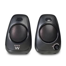 Ewent Altavoces Estereos de Sobremesa de 10W - Alimentacion USB - Jack de 3.5mm - Control de Volumen - Color Negro