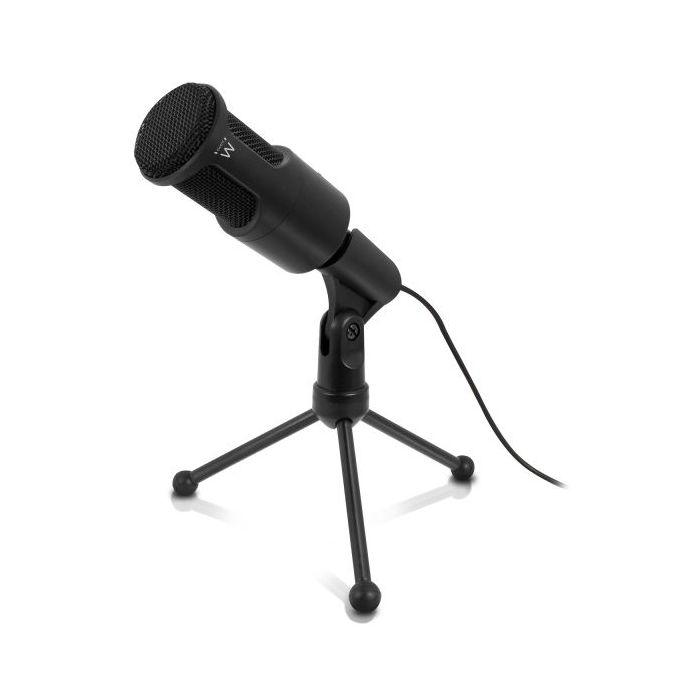 Ewent Microfono Multimedia - Cancelacion de Ruido - Jack de 3.5mm - Cable de 2m - Color Negro